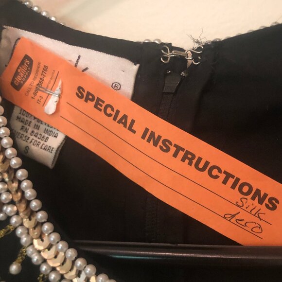 VINTAGE Laurence Kazar silk/beaded formal top sz S - Picture 3 of 13